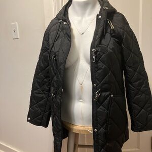 DKNY Black Quilted Outerwear